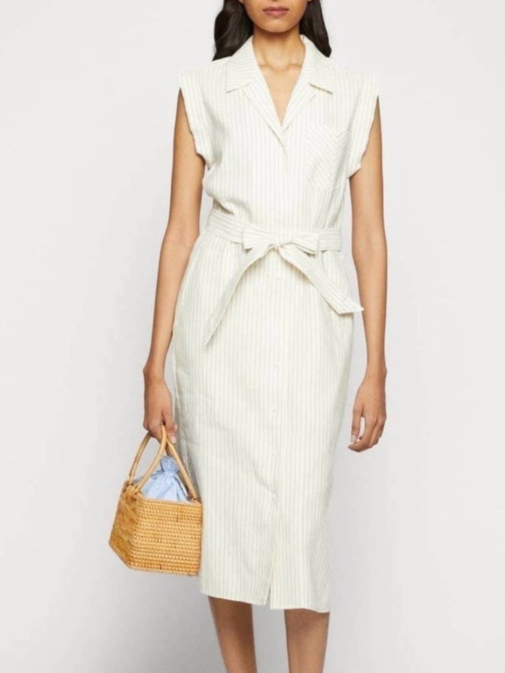 RAG & BONE Helena Stripe Linen Blend Shirtdress